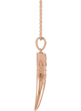 14K White Gold Tusk Pendant