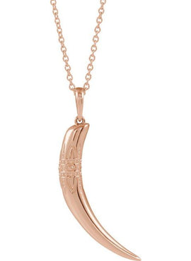 14K White Gold Tusk Pendant