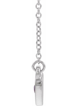 14K White Gold .03 CTW Natural Diamond Heart 16