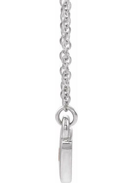 14K White Gold .03 CTW Natural Diamond Heart 16