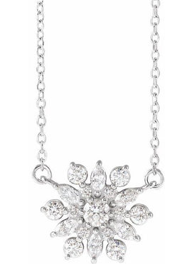 14K White Gold 1/2 CTW Natural Diamond Vintage-Inspired 16