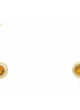 14K Yellow Gold Natural White Sapphire Ear Climbers