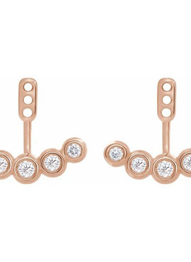 14K White Gold 1/4 CTW Diamond Curved Front-Back Earring Jackets