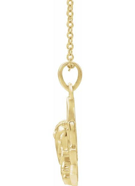 14K White Gold 19.3x15.7 mm Ganesha Pendant