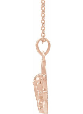 14K White Gold 19.3x15.7 mm Ganesha Pendant