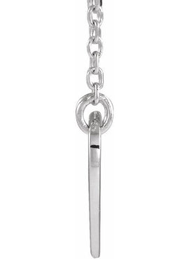 14K White Gold Pierced Cross Heart 16-18