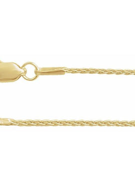 14K White Gold Recycled Metal 1 mm Wheat Chain by the Inch
