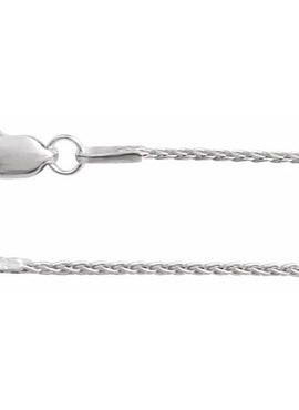 14K White Gold Recycled Metal 1 mm Wheat Chain by the Inch
