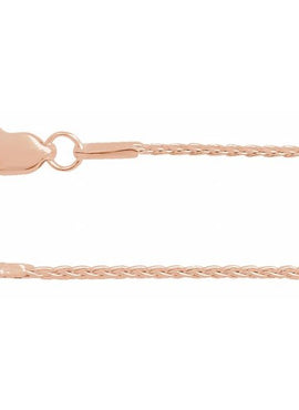 14K White Gold Recycled Metal 1 mm Wheat Chain by the Inch