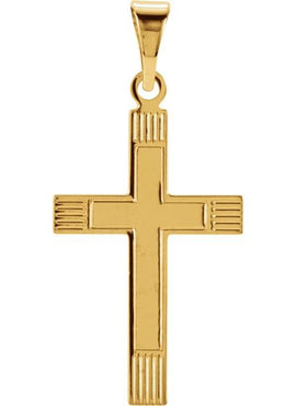 14K Yellow Gold 29.4x13.8 mm Cross Pendant