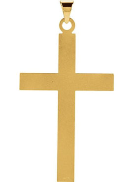 14K Yellow Gold 29.4x13.8 mm Cross Pendant