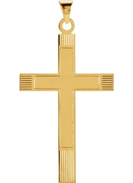 14K Yellow Gold 29.4x13.8 mm Cross Pendant