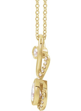 14K White Gold 1/2 CTW Natural Diamond Pendant