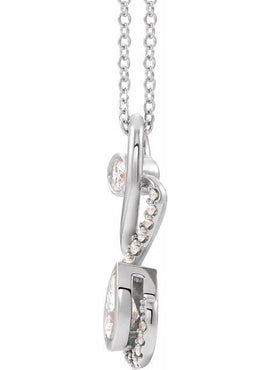 14K White Gold 1/2 CTW Natural Diamond Pendant