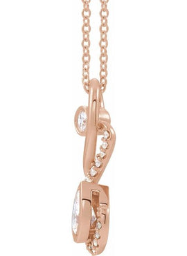 14K White Gold 1/2 CTW Natural Diamond Pendant