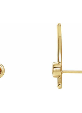 14K Yellow Gold Natural White Sapphire Ear Climbers