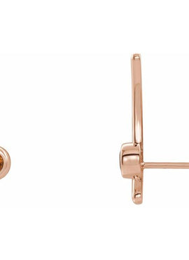 14K Yellow Gold Natural White Sapphire Ear Climbers