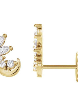 14K White Gold 1/4 CTW Natural Diamond Earring Climbers