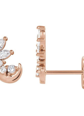 14K White Gold 1/4 CTW Natural Diamond Earring Climbers