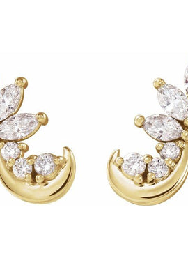 14K White Gold 1/4 CTW Natural Diamond Earring Climbers