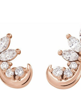14K White Gold 1/4 CTW Natural Diamond Earring Climbers