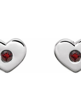 14K White Gold .06 CTW Natural Diamond Heart Earrings