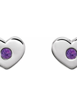 14K White Gold .06 CTW Natural Diamond Heart Earrings