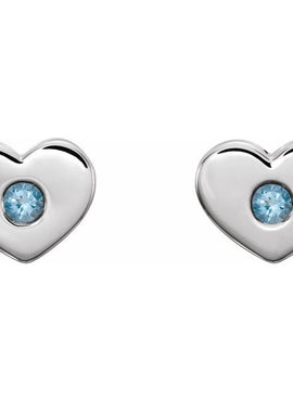 14K White Gold .06 CTW Natural Diamond Heart Earrings