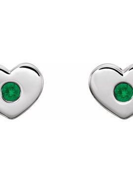 14K White Gold .06 CTW Natural Diamond Heart Earrings
