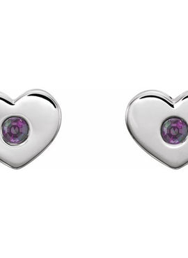 14K White Gold .06 CTW Natural Diamond Heart Earrings