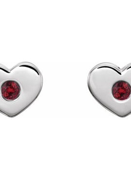 14K White Gold .06 CTW Natural Diamond Heart Earrings