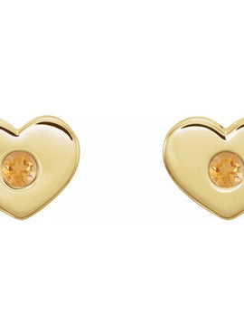 14K White Gold .06 CTW Natural Diamond Heart Earrings