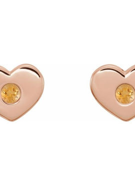 14K White Gold .06 CTW Natural Diamond Heart Earrings