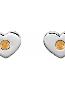 14K White Gold .06 CTW Natural Diamond Heart Earrings