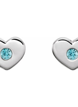 14K White Gold .06 CTW Natural Diamond Heart Earrings