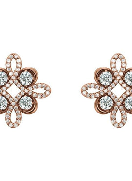 14K White Gold Natural Ruby & 1/4 CTW Natural Diamond Earrings