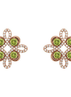14K White Gold Natural Ruby & 1/4 CTW Natural Diamond Earrings