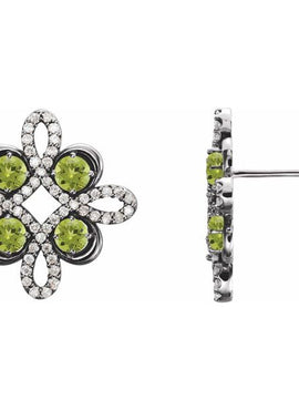 14K White Gold Natural Ruby & 1/4 CTW Natural Diamond Earrings