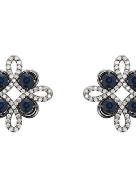 14K White Gold Natural Ruby & 1/4 CTW Natural Diamond Earrings