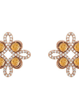14K White Gold Natural Ruby & 1/4 CTW Natural Diamond Earrings