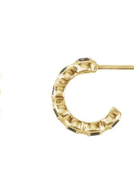 14K White Gold Natural Ruby Hoop Earrings