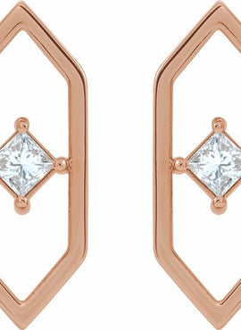 14K White Gold 1/3 CTW Natural Diamond Geometric Earrings