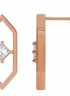14K White Gold 1/3 CTW Natural Diamond Geometric Earrings