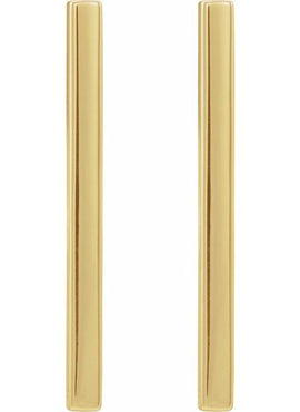 14K White Gold Bar Earrings