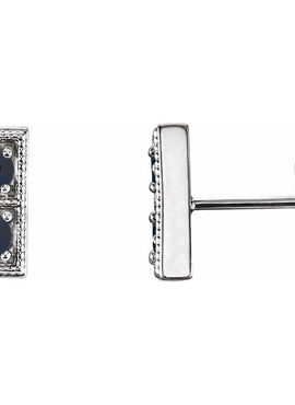 14K White Gold Natural Aquamarine Two-Stone Earrings