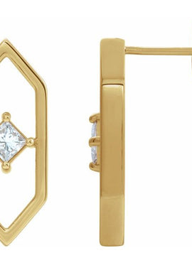 14K White Gold 1/3 CTW Natural Diamond Geometric Earrings