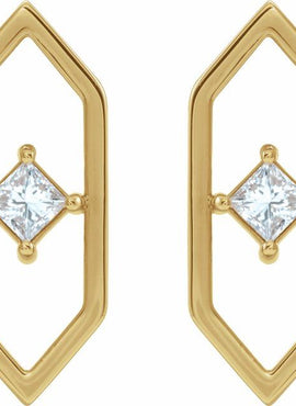 14K White Gold 1/3 CTW Natural Diamond Geometric Earrings