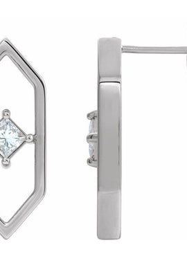 14K White Gold 1/3 CTW Natural Diamond Geometric Earrings