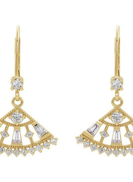 14K White Gold 3/4 CTW Natural Diamond Fan Earrings