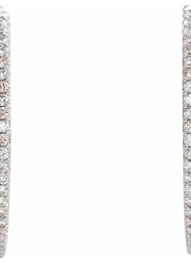 14K Yellow Gold 1/4 CTW Natural Diamond Geometric 19.4 mm Hoop Earrings